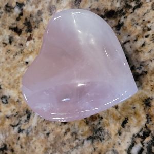 Rose quartz heart bowl